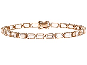 Morganite 14k Rose Gold Tennis Bracelet 9.12ctw