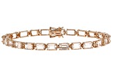 Morganite 14k Rose Gold Tennis Bracelet 9.12ctw