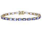 Blue Tanzanite 14k Yellow Gold Tennis Bracelet 12.24ctw