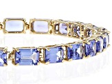 Blue Tanzanite 14k Yellow Gold Tennis Bracelet 12.24ctw