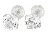 White Lab Created Sapphire Rhodium Over 10k White Gold Earrings 2.40ctw