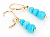 Blue Sleeping Beauty Turquoise 10k Yellow Gold Earrings