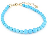 Blue Sleeping Beauty Turquoise 10k Yellow Gold Bracelet 6.10mm