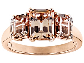 Morganite With Diamond 10k Rose Gold Ring 2.09ctw