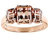 Morganite With Diamond 10k Rose Gold Ring 2.09ctw