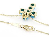 Sleeping Beauty Turquoise 10K Yellow Gold Pendant With Chain