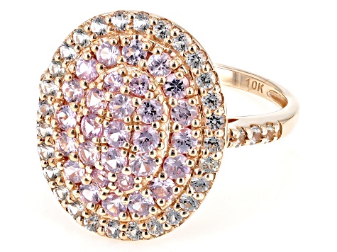 Pink And White Sapphire With 10k Rose Gold Ring 1.44ctw