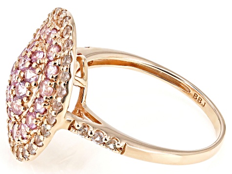 Pink And White Sapphire With 10k Rose Gold Ring 1.44ctw