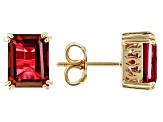 Red Peony Color Topaz 10k Yellow Gold Earrings 2.55ctw