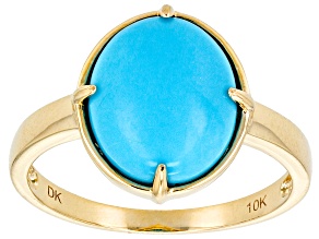 Sleeping Beauty Turquoise 10k Yellow Gold Ring