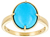 Blue Sleeping Beauty Turquoise 10k Yellow Gold Ring