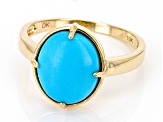 Blue Sleeping Beauty Turquoise 10k Yellow Gold Ring