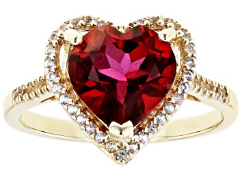 Picture of Peony Topaz With White Topaz 10k Yellow Gold Ring 2.86ctw