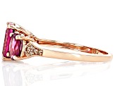 Grape Garnet With Champagne Diamond 10k Rose Gold Ring 2.62ctw