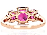 Grape Garnet With Champagne Diamond 10k Rose Gold Ring 2.62ctw