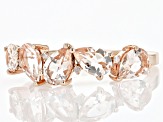 Morganite With White Diamond 10k Rose Gold Ring 1.38ctw