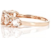 Morganite With White Diamond 10k Rose Gold Ring 1.38ctw