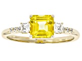 Yellow Beryl With White Zircon 10k Yellow Gold Ring 1.28ctw