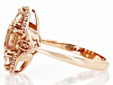 Morganite With White Diamond 10k Rose Gold Ring 1.58ctw