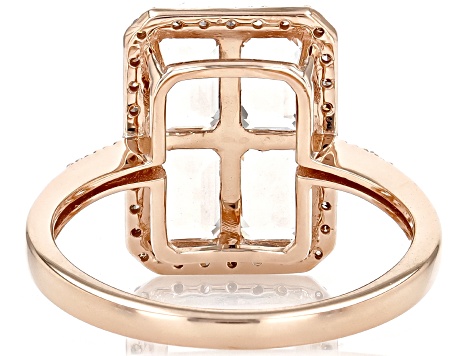 Morganite With Champagne Diamond 10k Rose Gold Ring 1.67ctw