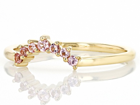 Pink Spinel 10k Yellow Gold Ring 0.14ctw