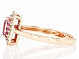 Color Shift Garnet With Pink Sapphire And White Diamond 10k Rose Gold Ring 0.87ctw