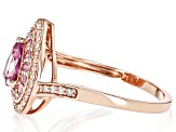 Color Shift Garnet with Pink Sapphire and White Diamond 10k Rose Gold Ring 0.98ctw