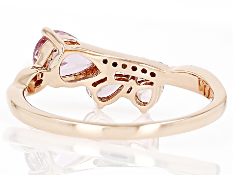 Color Shift Garnet With White Diamond 10K Rose Gold Ring 1.08ctw