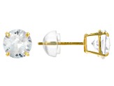 White Lab Created Sapphire 10K Yellow Gold Earrings 1.90ctw