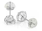 Lab Created White Sapphire Rhodium Over 10k White Gold Earrings 1.90ctw