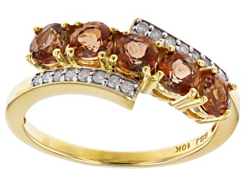 Picture of Andalusite With White Diamond 10K Yellow Gold Ring 1.24ctw