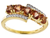 Andalusite With White Diamond 10K Yellow Gold Ring 1.24ctw