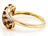 Andalusite With White Diamond 10K Yellow Gold Ring 1.24ctw