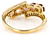 Andalusite With White Diamond 10K Yellow Gold Ring 1.24ctw