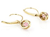 Pink Spinel With White Diamond 10k Yellow Gold Earrings 0.97ctw