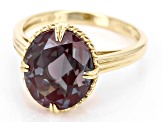 Blue Lab Created Alexandrite 10k Yellow Gold Ring 5.00ct