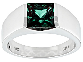 Picture of Blue Lab Created Alexandrite Rhodium Over 10k White Gold Ring 2.55ct