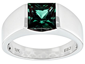 Blue Lab Created Alexandrite Rhodium Over 10k White Gold Ring 2.55ct