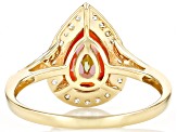 Mulit Color Quartz With White Zircon 10k Yellow Gold Ring 1.79ctw