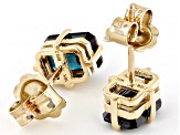 Blue Lab Created Alexandrite 10k Yellow Gold Earrings 2.19ctw