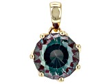 Blue Lab Created Alexandrite 10k Yellow Gold Pendant 3.10ct