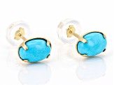 Sleeping Beauty Turquoise 10k Yellow Gold Earrings
