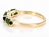 Chrome Diopside With White Diamonds 10k Yellow Gold Ring 1.01ctw