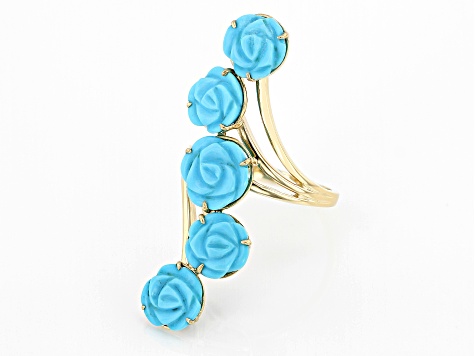 Blue Sleeping Beauty Turquoise 10k Yellow Gold Ring