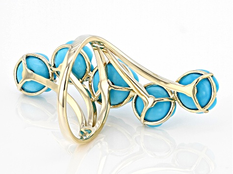 Blue Sleeping Beauty Turquoise 10k Yellow Gold Ring