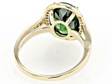 Chrome Diopside With Champagne Diamond 10k Yellow Gold Ring 3.46ctw