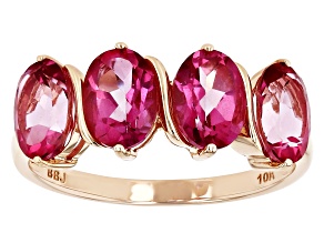 Pink Topaz 10k Rose Gold Ring 3.16ctw