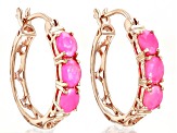 Pink Ethiopian Opal 10k Rose Gold Earrings 0.96ctw