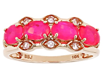 Picture of Pink Ethiopian With Pink Spinel 10k Rose Gold Ring 0.95ctw