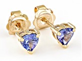 Blue Tanzanite 10k Yellow Gold Stud Earrings 0.82ctw